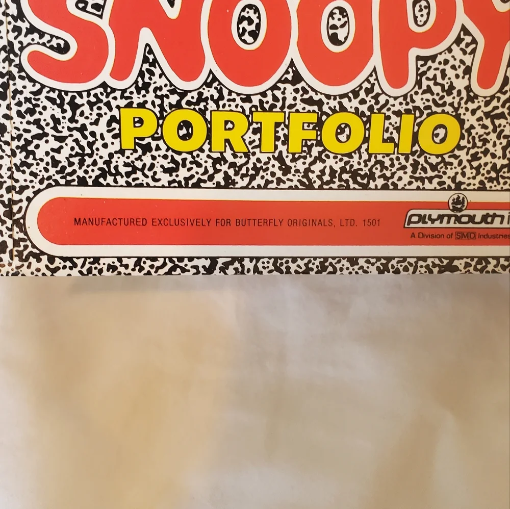 Snoopy Portfolio Fun Graphics Vtg 1966 Woodstock Motocross Skiing Made In USA